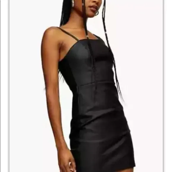 Topshop Joni vegan leather mini Dress 8399 - Picture 2 of 15